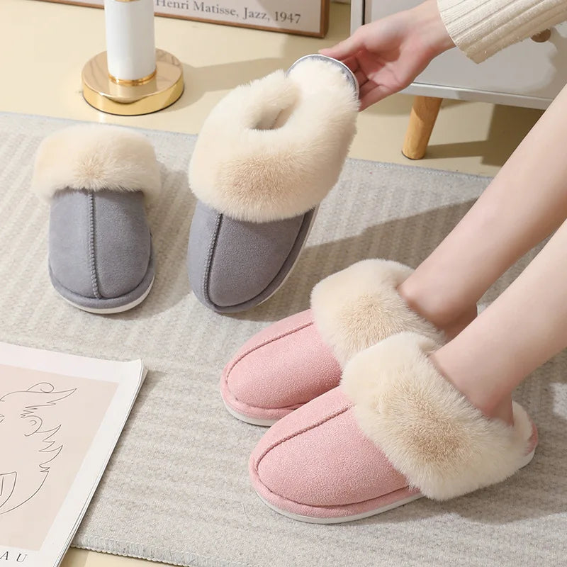 Dames Pluche Huisslippers met Zachte Voering 1
