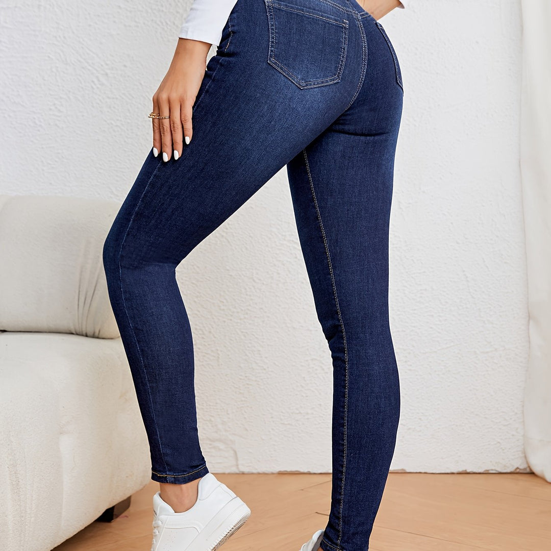 Dames Spijkerbroek Hoge Taille Smalle Pasvorm Lichtblauw 8