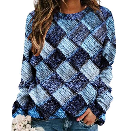 Dames Sweater met Kleurrijk Ontwerp en Comfortabele Pasvorm 0