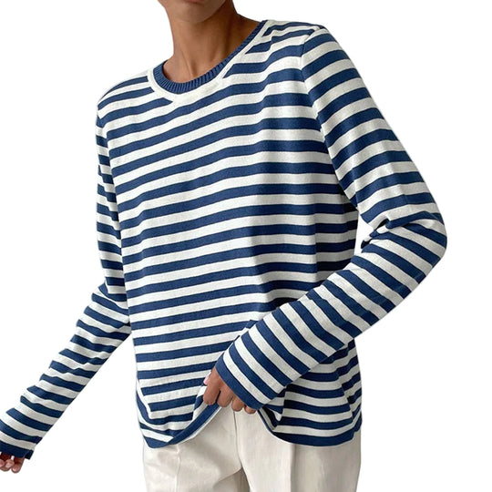 Dames T-shirt Met Strepen Lange Mouwen Voor Herfststijl 0