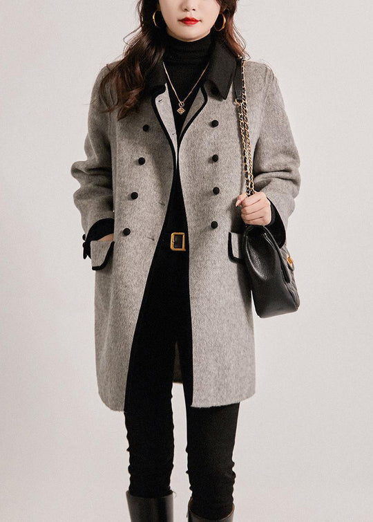 Dames Trenchcoat Dubbele Borst Patchwork Stijl 1