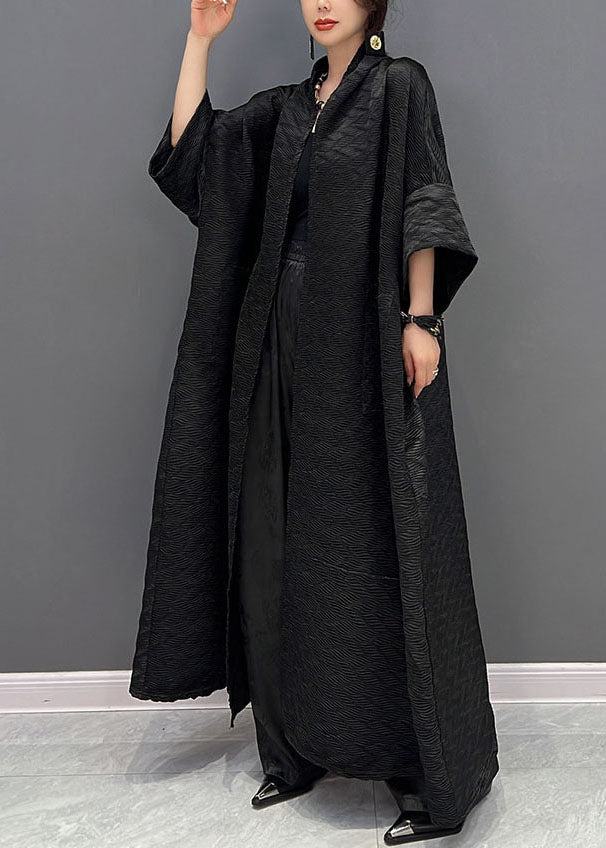 Dames Trenchcoat met Jacquard Patroon en Oversized Zakken 2