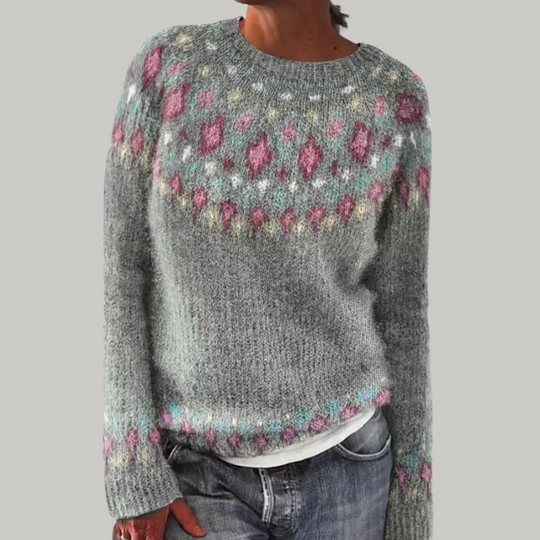 Dames Trui Met Patroon en Structuur - Comfortabele en Tijdloze Stijl 1