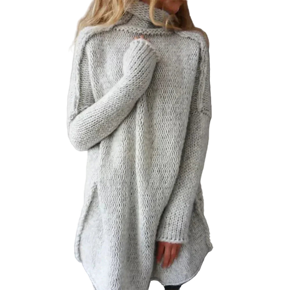 Dames Turtleneck Trui Oversized Chunky Knit 0