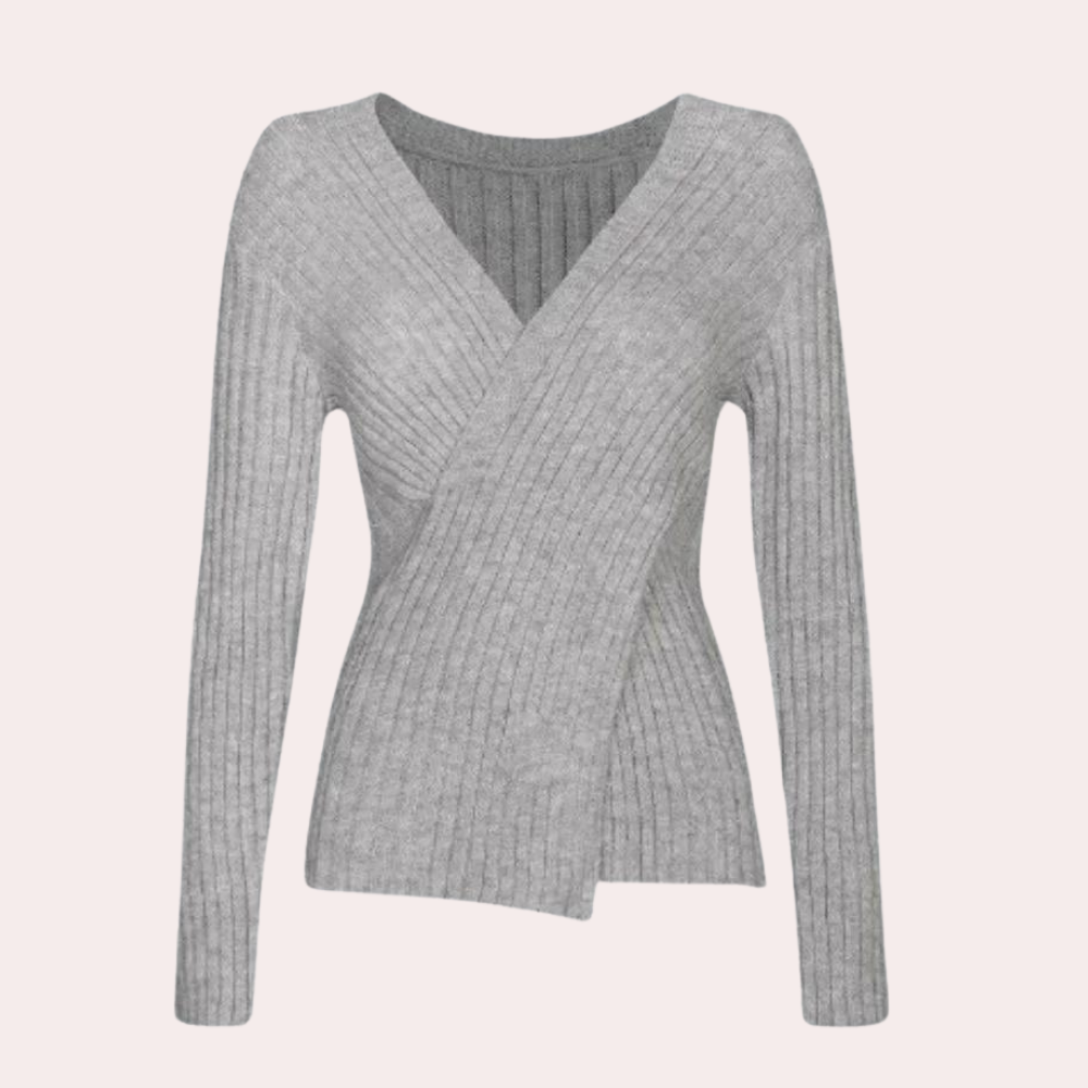 Dames V-hals Trui Met Criss-Cross Details Casual Chic 3