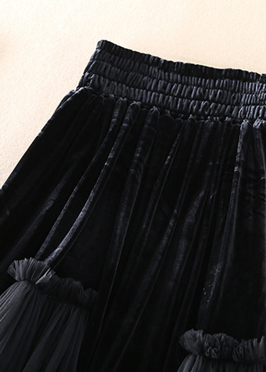Dames Velours Tule Rok met Patchwork 2