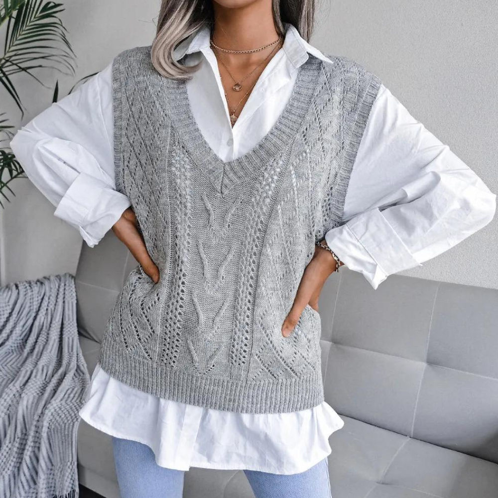 Dames Vest Modern Gebreid Voor Casual en Formele Gelegenheden 2