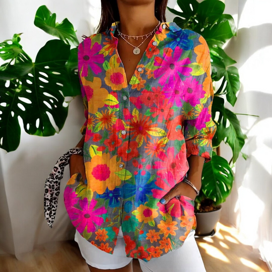 Dames Vintage Blouse Met Tijdloos Design en Ademend Materiaal 11