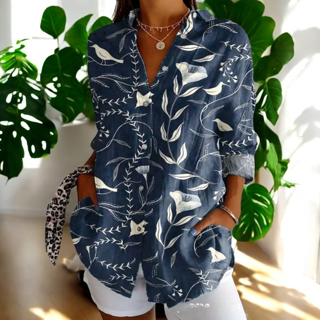 Dames Vintage Blouse Met Tijdloos Design en Ademend Materiaal 8