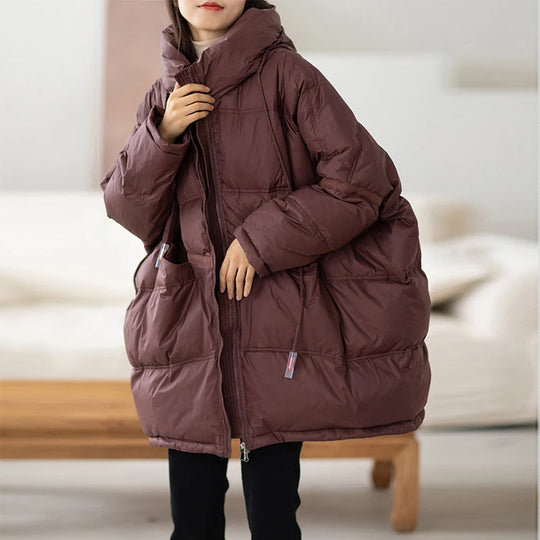 Dames Winter Parka Met Capuchon Losse Pasvorm voor Comfort en Warmte 1