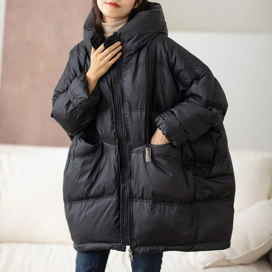 Dames Winter Parka Met Capuchon Losse Pasvorm voor Comfort en Warmte 2