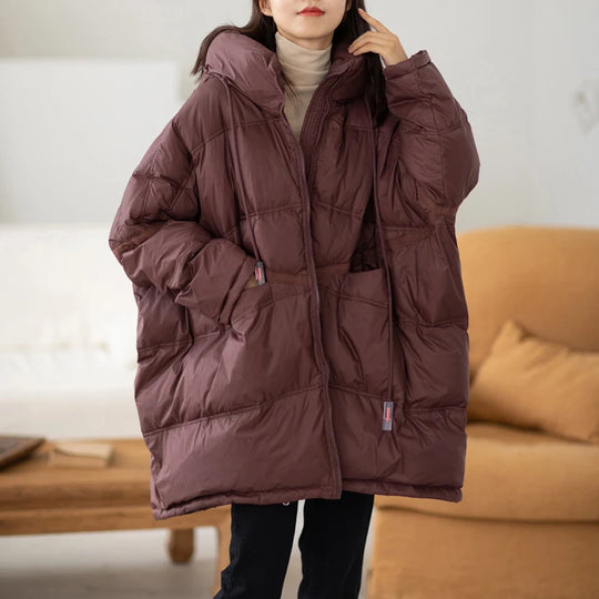 Dames Winter Parka Met Capuchon Losse Pasvorm voor Comfort en Warmte 3