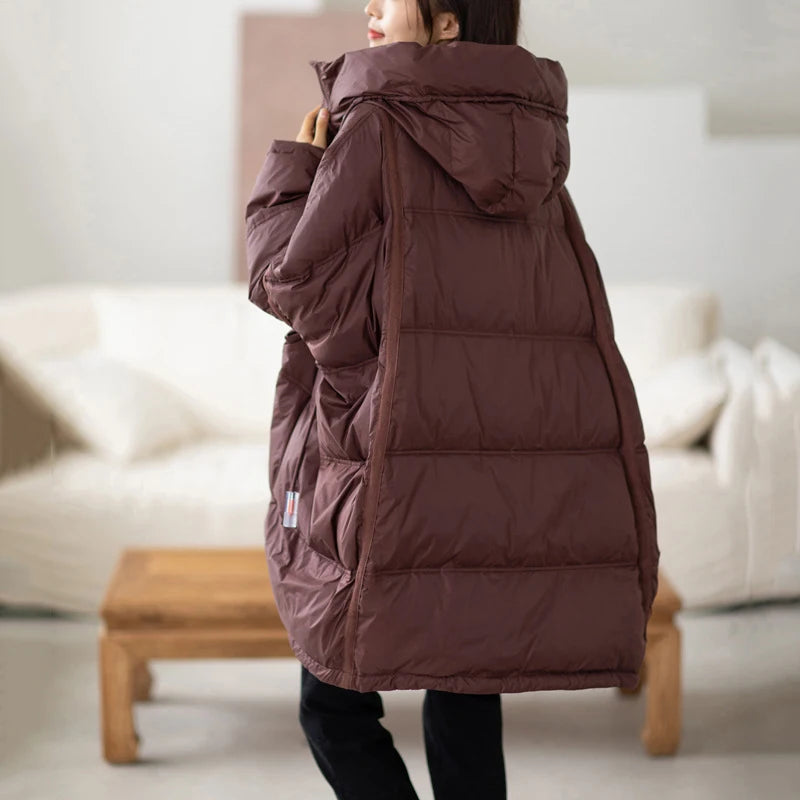 Dames Winter Parka Met Capuchon Losse Pasvorm voor Comfort en Warmte 5
