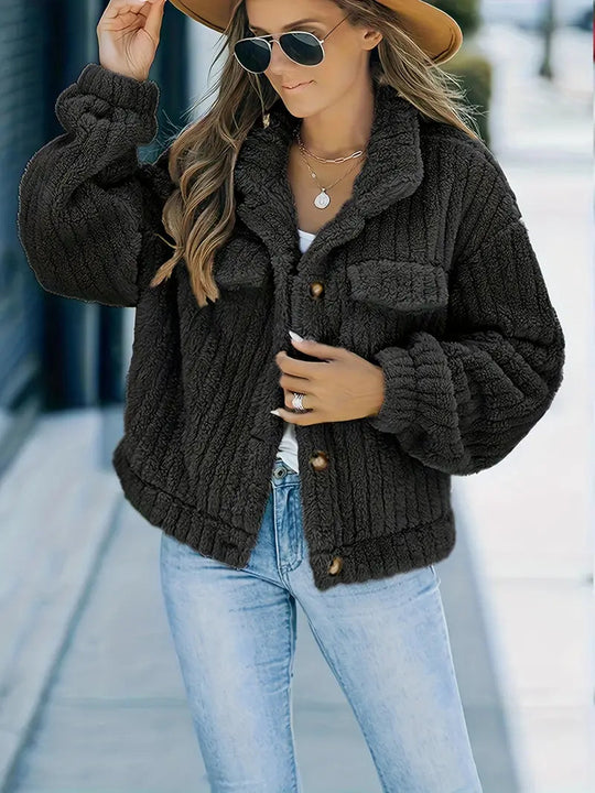 Dames Winterjas Teddy Voering Met Immit Collar 2