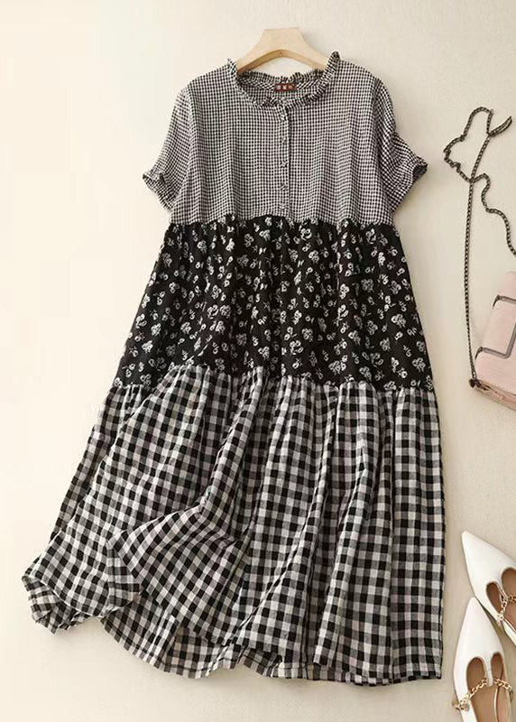 Dames Zomerjurk met Ruches en Patchwork 0