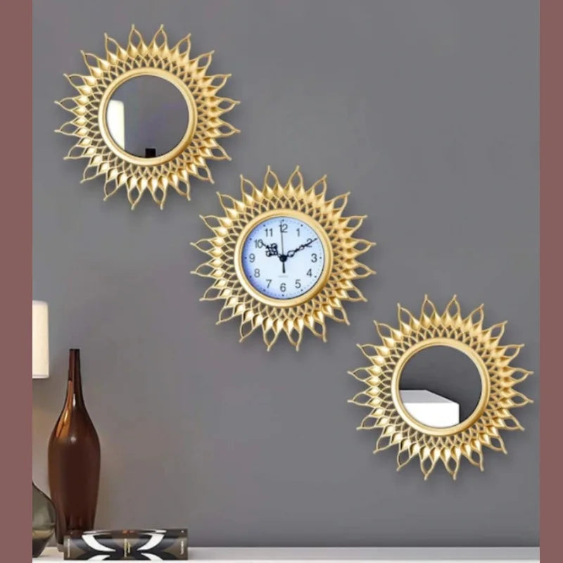 Decoratieve Klok en Spiegel Set voor Wanddecoratie 1