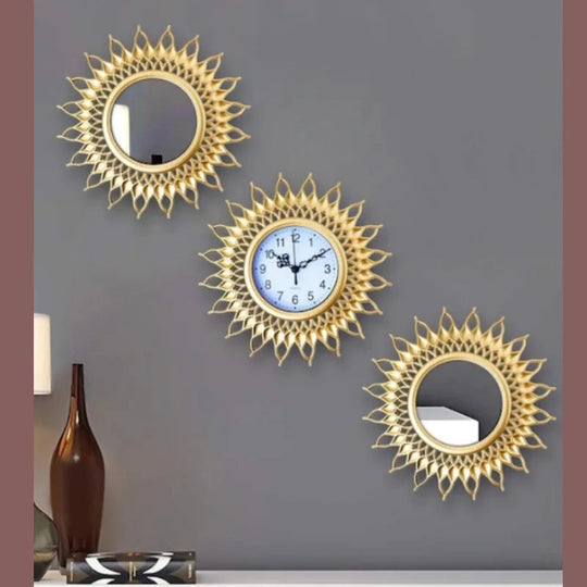 Decoratieve Klok en Spiegel Set voor Wanddecoratie 1