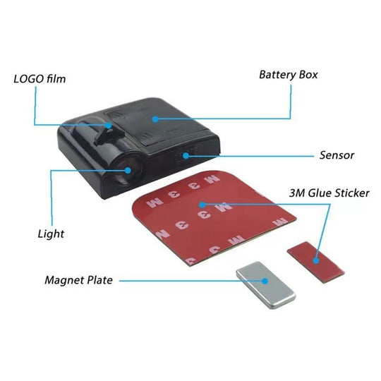 Draadloos Auto Deurlogo Projectorlicht met Automatische Activering 5