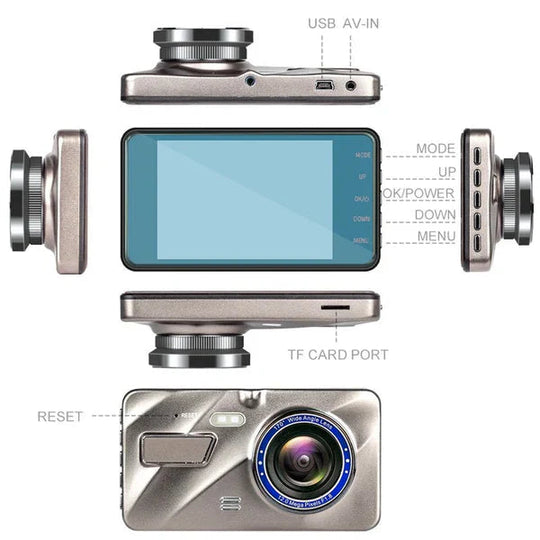 Draadloze Dashcam Voor en Achter Met Nachtzicht en 170° Groothoeklens 2