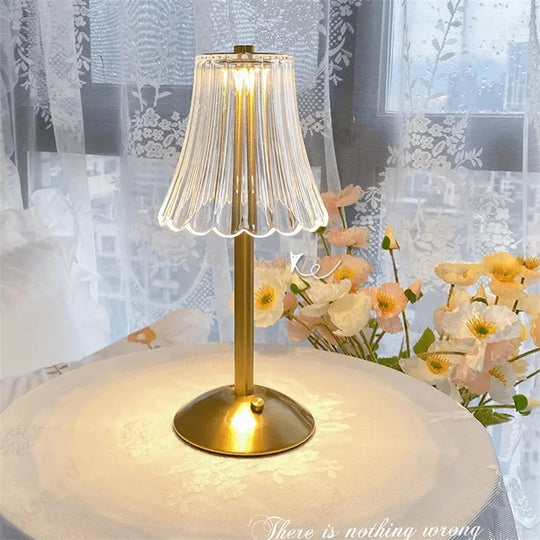 Draadloze Tafellamp met Kristaldecor en Dimbare Verlichting voor Slaapkamer en Woonkamer 0