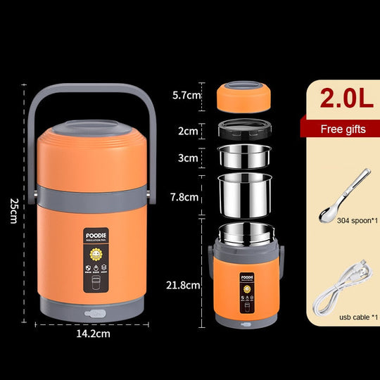 Draagbare Lunchbox USB-verwarmd 7