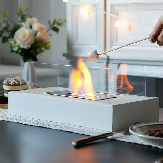 Draagbare Tafelhaard Bio Ethanol voor Binnen en Buiten - Modern Minimalistisch Design 5