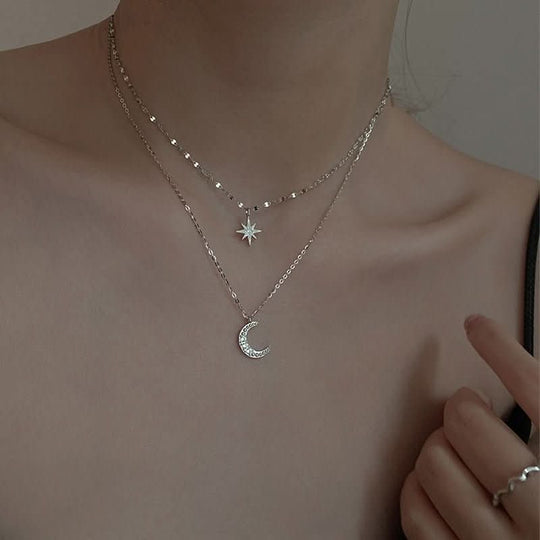 Dubbele Maan Ketting voor Vrouwelijke Romantiek 3