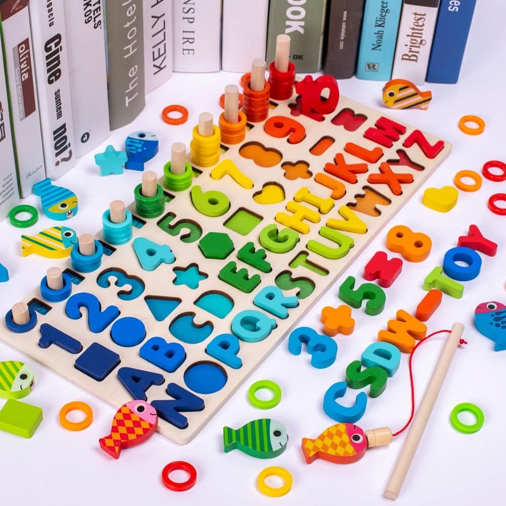 Educatief Houten Spelbord voor Kinderen met Vormen en Cijfers 1