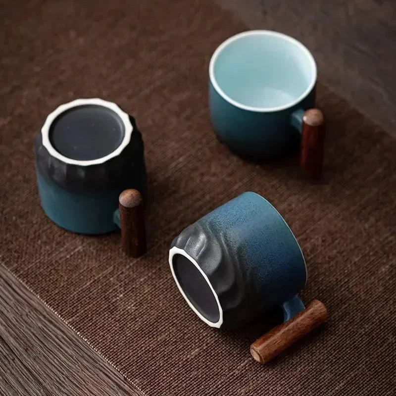 Espresso Mok Compact Ontwerp met Houten Handvat 1