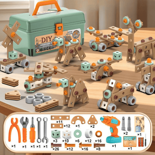 Gereedschapsset voor Kinderen - 100-delige Creatieve Bouwset 7