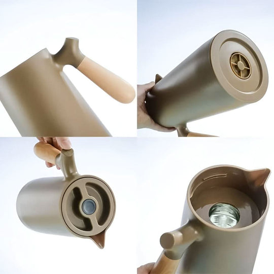 Glazen Karaf met Houten Handvat Dubbelwandig 8