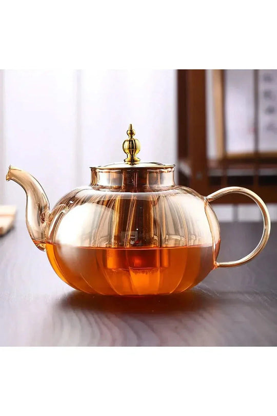 Glazen Theepot met Filter voor Losse Thee 1200ml Design Theekan 1