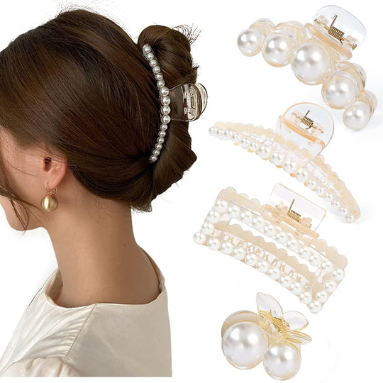 Haarclips voor Dames met Parels - 4 Stuks 1