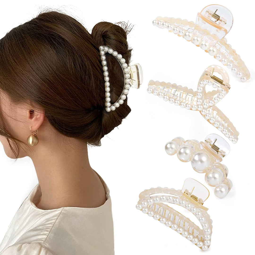 Haarclips voor Dames met Parels - 4 Stuks 2