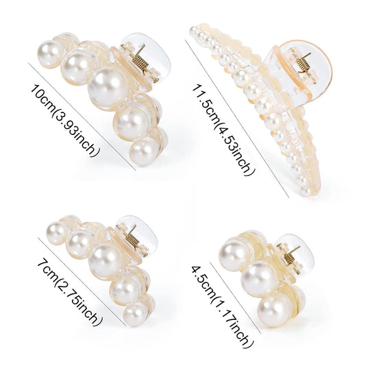 Haarclips voor Dames met Parels - 4 Stuks 7