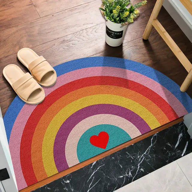 Halfronde Deurmat met Regenboog en Watermeloenprint 8