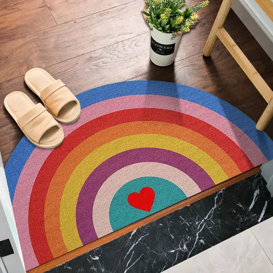 Halfronde Deurmat met Regenboog en Watermeloenprint 8