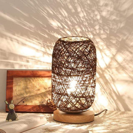 Handgeweven Rotan Nachtlampje Modern 0