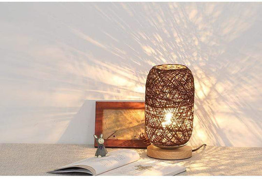 Handgeweven Rotan Nachtlampje Modern 6