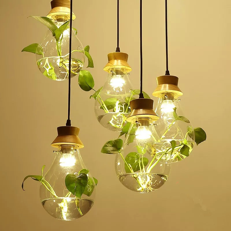 Hangerlamp voor Planten met Glazen Bol 0