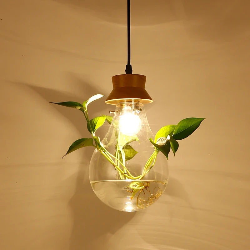 Hangerlamp voor Planten met Glazen Bol 1