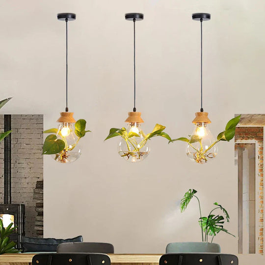 Hangerlamp voor Planten met Glazen Bol 2
