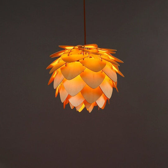 Hanglamp Eettafel Houten Dennenappel Ontwerp voor Woonkamer en Slaapkamer 1