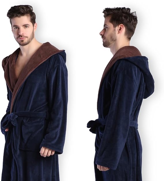 Heren Badjas met Capuchon Comfortabel en Diepe Zakken 15