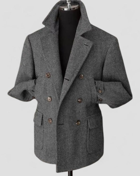Heren Blazer Met Dubbele Rij Knopen Voor Zakelijke En Casual Gelegenheden 1