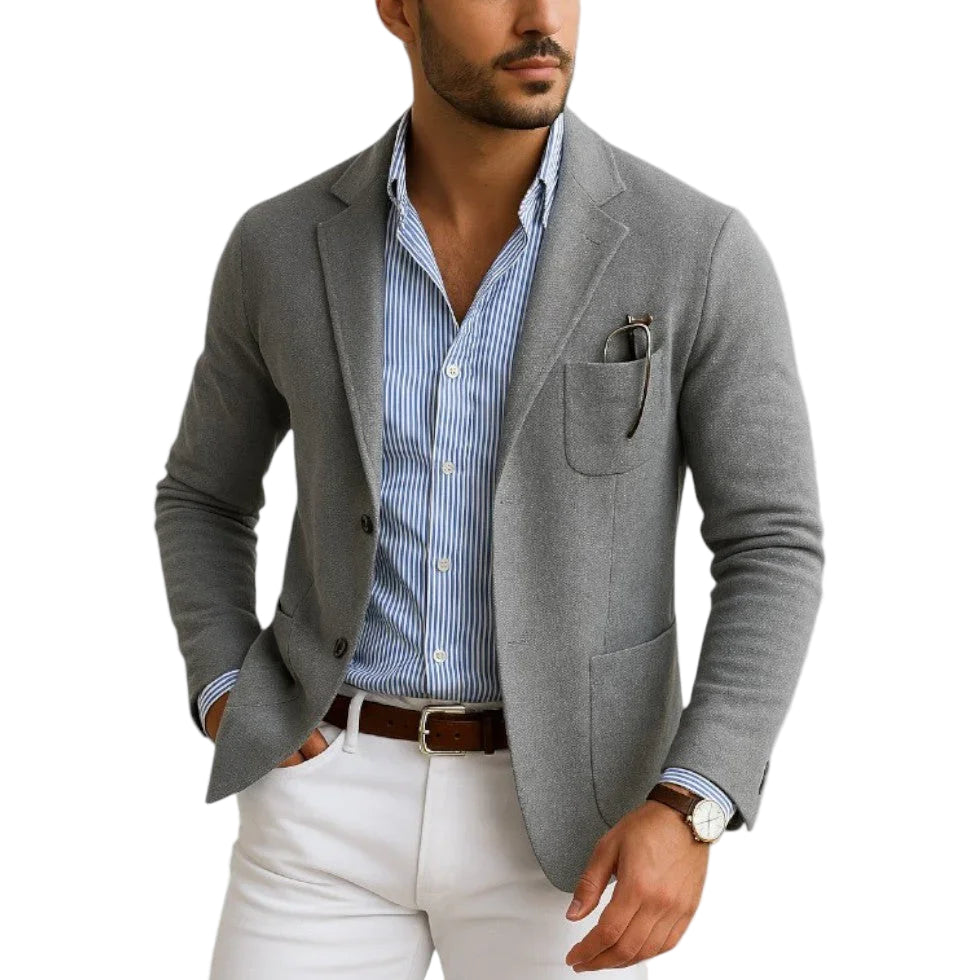Heren Blazer met Reverskraag in Klassieke Stijl voor Formele en Casual Gelegenheden 0