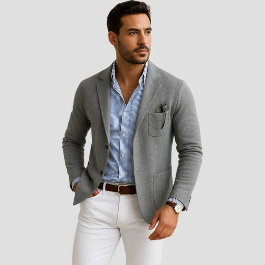 Heren Blazer met Reverskraag in Klassieke Stijl voor Formele en Casual Gelegenheden 1