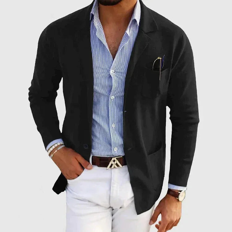 Heren Blazer met Reverskraag in Klassieke Stijl voor Formele en Casual Gelegenheden 4