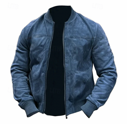 Heren Bomberjack Suède Moderne Stijl 4