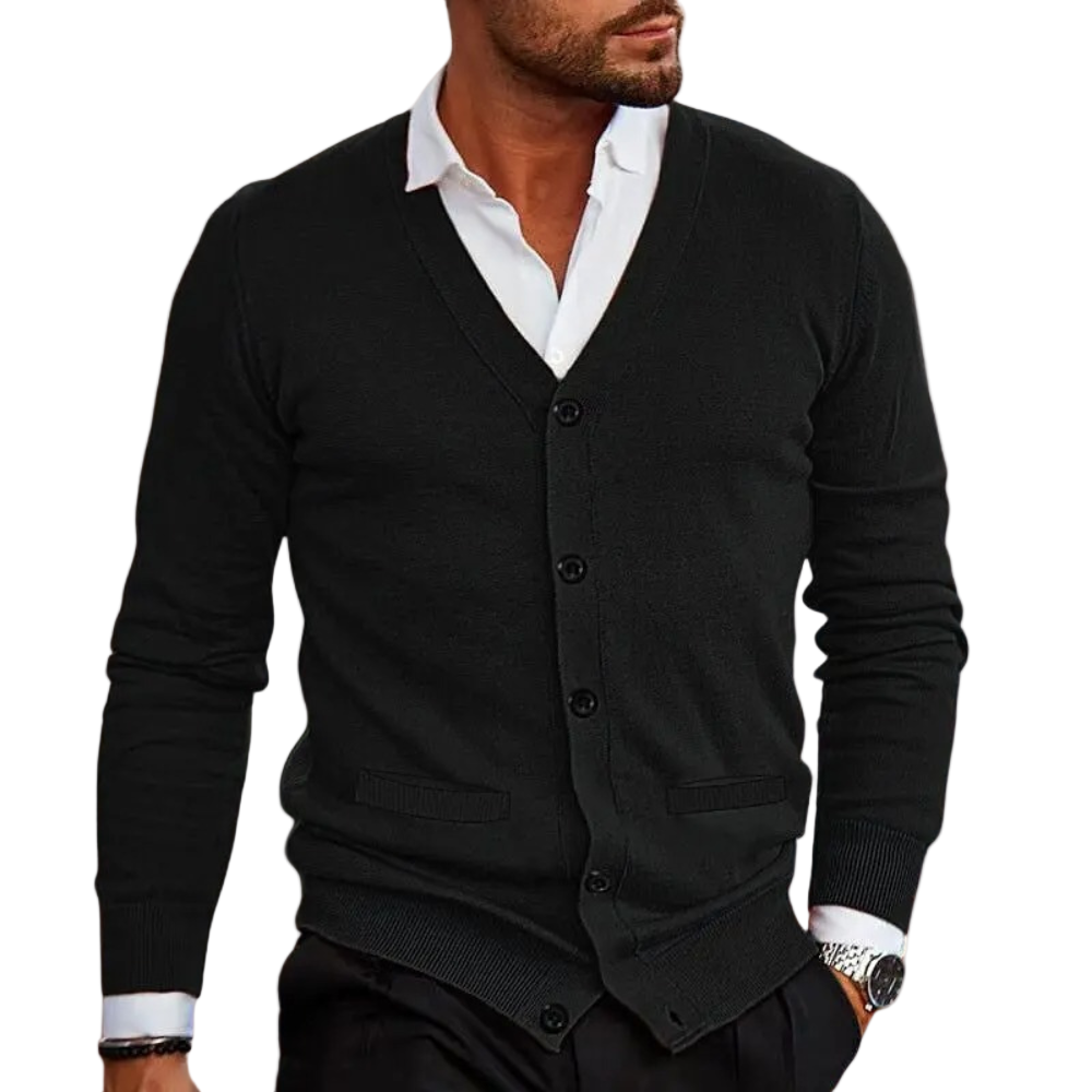 Heren Cardigan V-hals Met Knoopsluiting 3